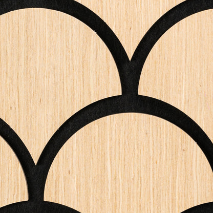 Set 5 Panouri riflaje acustice decorative, HDF si pasla, Naimeed D6763, 60x40x1.8cm, Stejar