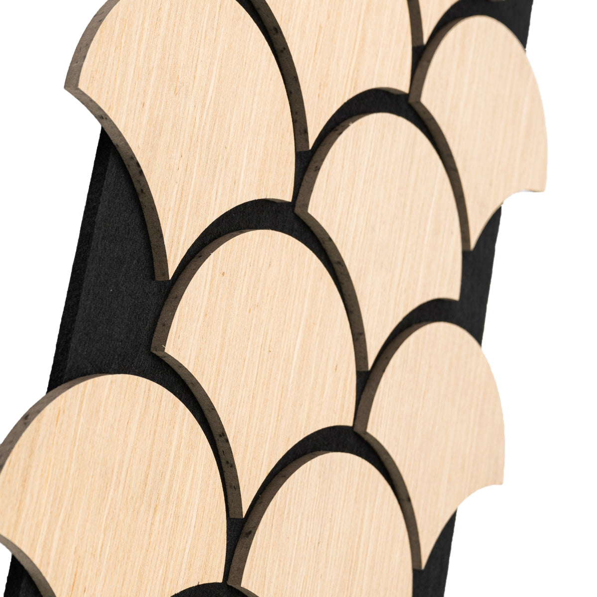 Set 5 Panouri riflaje acustice decorative, HDF si pasla, Naimeed D6763, 60x40x1.8cm, Stejar