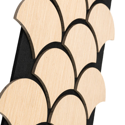 Set 5 Panouri riflaje acustice decorative, HDF si pasla, Naimeed D6763, 60x40x1.8cm, Stejar