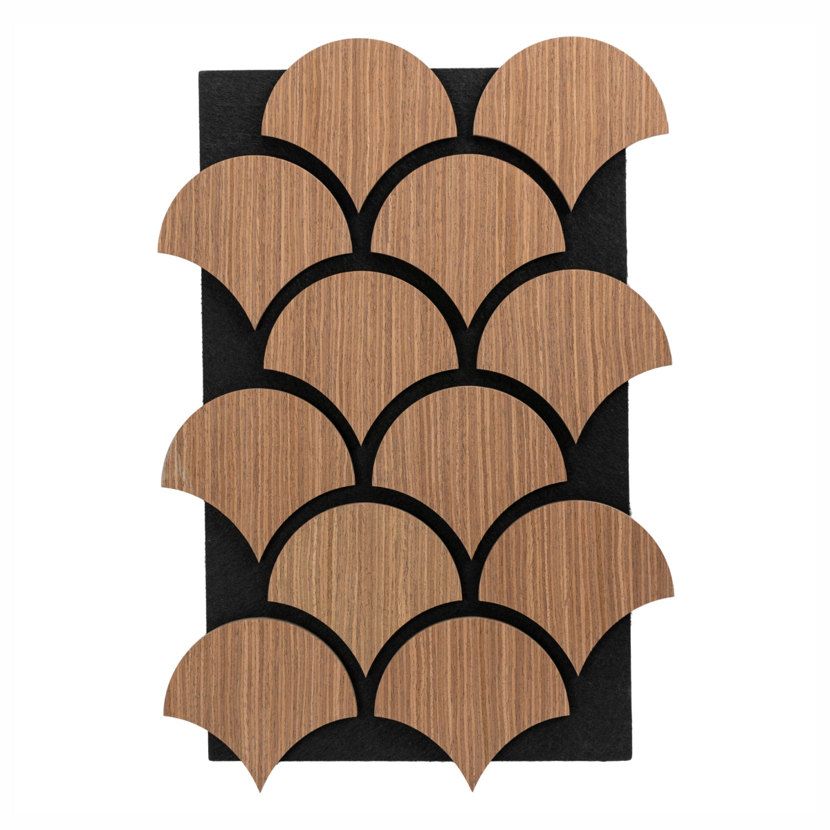 Set 5 Panouri riflaje acustice decorative, HDF si pasla, Naimeed D6764, 60x40x1.8cm, Stejar inchis