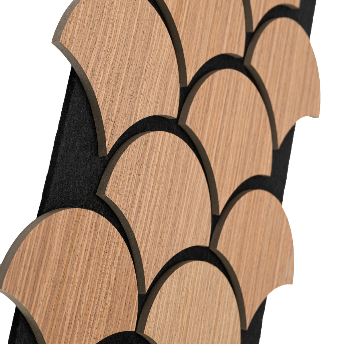 Set 5 Panouri riflaje acustice decorative, HDF si pasla, Naimeed D6764, 60x40x1.8cm, Stejar inchis