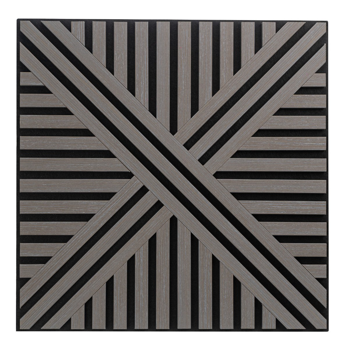 Set 5 Panouri riflaje acustice decorative, MDF si pasla, Naimeed D6765, 60x60x1.8cm, Gri