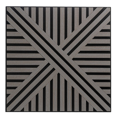 Set 5 Panouri riflaje acustice decorative, MDF si pasla, Naimeed D6765, 60x60x1.8cm, Gri