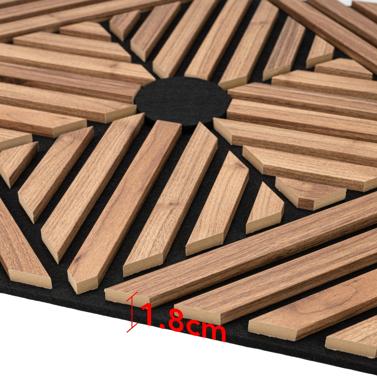 Set 5 Panouri riflaje acustice decorative, MDF si pasla, Naimeed D6770, 60x60x1.8cm, Stejar inchis