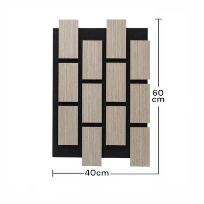 Set 5 Panouri riflaje acustice decorative, MDF si pasla, Naimeed D6776, 60x40x2.1cm, Gri
