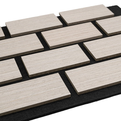 Set 5 Panouri riflaje acustice decorative, MDF si pasla, Naimeed D6776, 60x40x2.1cm, Gri