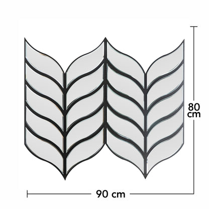Panou riflaj acustic decorativ, Oglinda si pasla, Naimeed D6777, 90x80x1.2cm, Gri