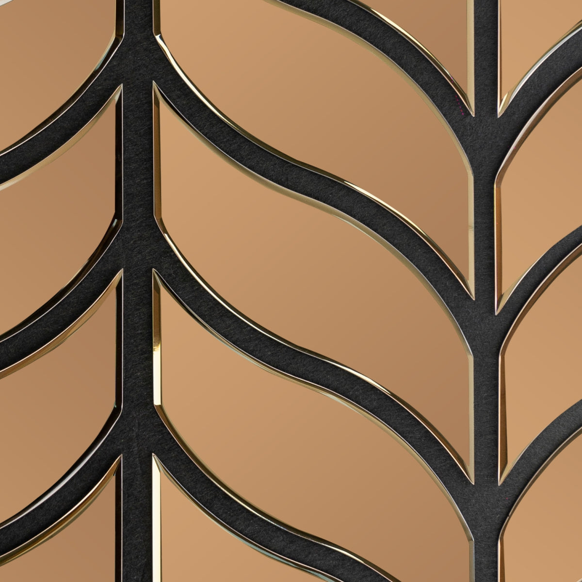 Panou riflaj acustic decorativ, Oglinda si pasla, Naimeed D6778, 90x80x1.2cm, Maro