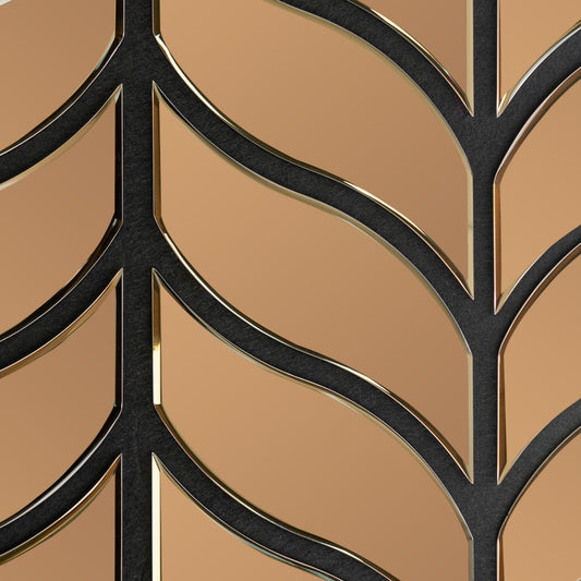 Panou riflaj acustic decorativ, Oglinda si pasla, Naimeed D6778, 90x80x1.2cm, Maro