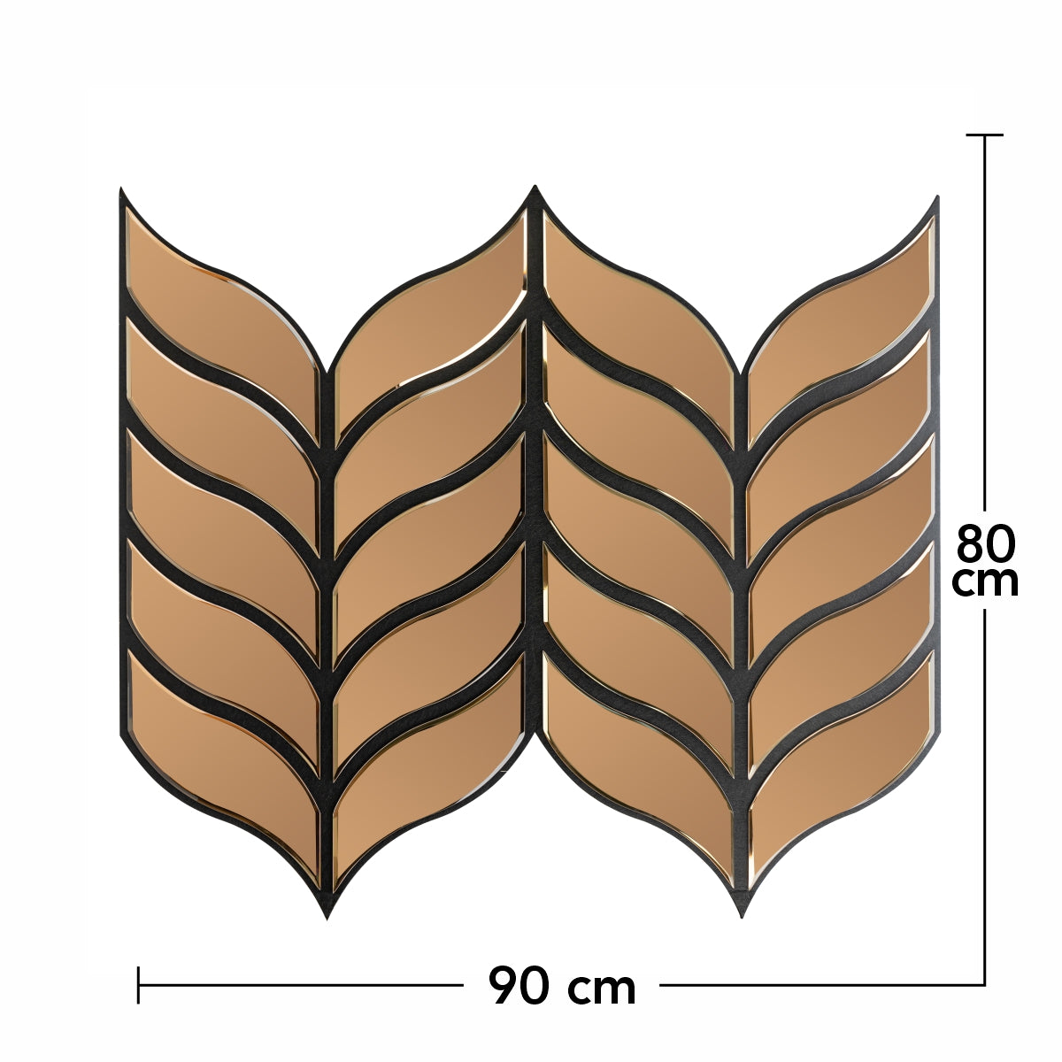 Panou riflaj acustic decorativ, Oglinda si pasla, Naimeed D6778, 90x80x1.2cm, Maro