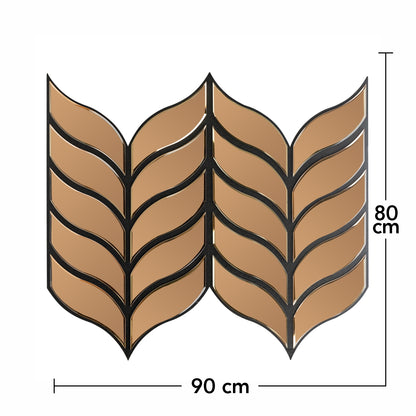 Panou riflaj acustic decorativ, Oglinda si pasla, Naimeed D6778, 90x80x1.2cm, Maro