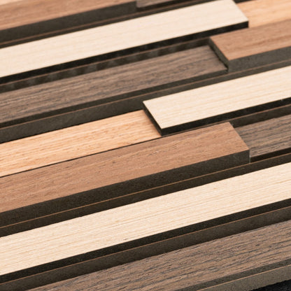 Set 5 Panouri riflaje acustice decorative, HDF si pasla, Naimeed D6779, 80x30x1.8cm, Multicolor