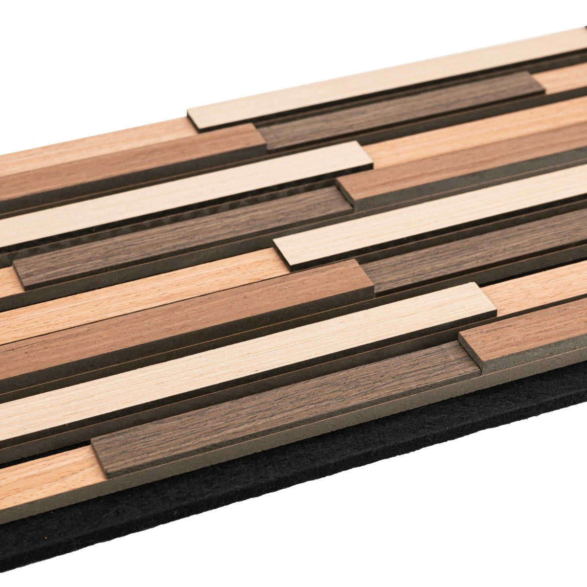 Set 5 Panouri riflaje acustice decorative, HDF si pasla, Naimeed D6779, 80x30x1.8cm, Multicolor