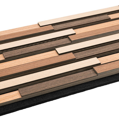 Set 5 Panouri riflaje acustice decorative, HDF si pasla, Naimeed D6779, 80x30x1.8cm, Multicolor