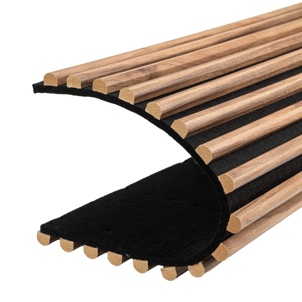 Set 4 Panouri riflaje acustice decorative, MDF si pasla, Naimeed D6782, 240x60x2.1cm, Stejar