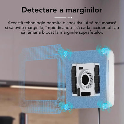 Robot Curatare Geamuri Liectroux YW710 (D6811), 2500Pa, baterie 650mAh, protectie anti-cadere, autonomie de 30 min pe acumulator in caz de pana de curent, capacitate 90ml, 215x215x63mm, Alb