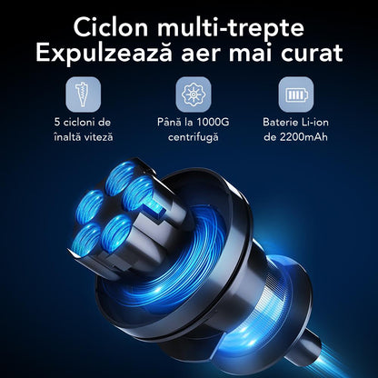 Aspirator Vertical Inteligent Liectroux i10(D6813), ecran LED, autonomie 45 de minute, capacitate 1.1L, 1130x240x220mm, Gri