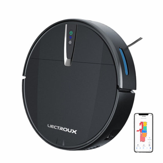 Aspirator Robot cu spalare, Inteligent  Liectroux V3S PRO(D6814), aspiratie de 4000Pa, autonomie 120 de minute, coș de praf de 600ml, 150x350x350mm,  Negru