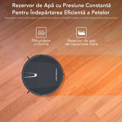 Aspirator Robot cu spalare, Inteligent  Liectroux V3S PRO(D6814), aspiratie de 4000Pa, autonomie 120 de minute, coș de praf de 600ml, 150x350x350mm,  Negru