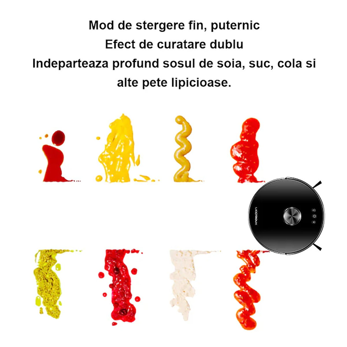 Aspirator Robot cu spalare, Inteligent Liectroux XR500(D6818), cu navigatie gyro, ghid vocal, autonomie 130 de minute, rezervor de apă de 350ml, coș de praf de 600ml, 96x330x330mm,  Negru
