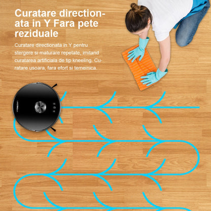 Aspirator Robot cu spalare, Inteligent Liectroux XR500(D6818), cu navigatie gyro, ghid vocal, autonomie 130 de minute, rezervor de apă de 350ml, coș de praf de 600ml, 96x330x330mm,  Negru