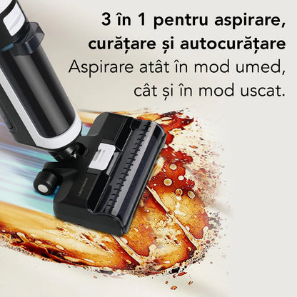 Aspirator Vertical cu mop, Inteligent Liectroux i7PRO(D6820), ghid vocal, autonomie 35 de minute, rezervor de apa murdara 800ml, rezervor apa curata 600ml, 1150x280x210mm,  Negru