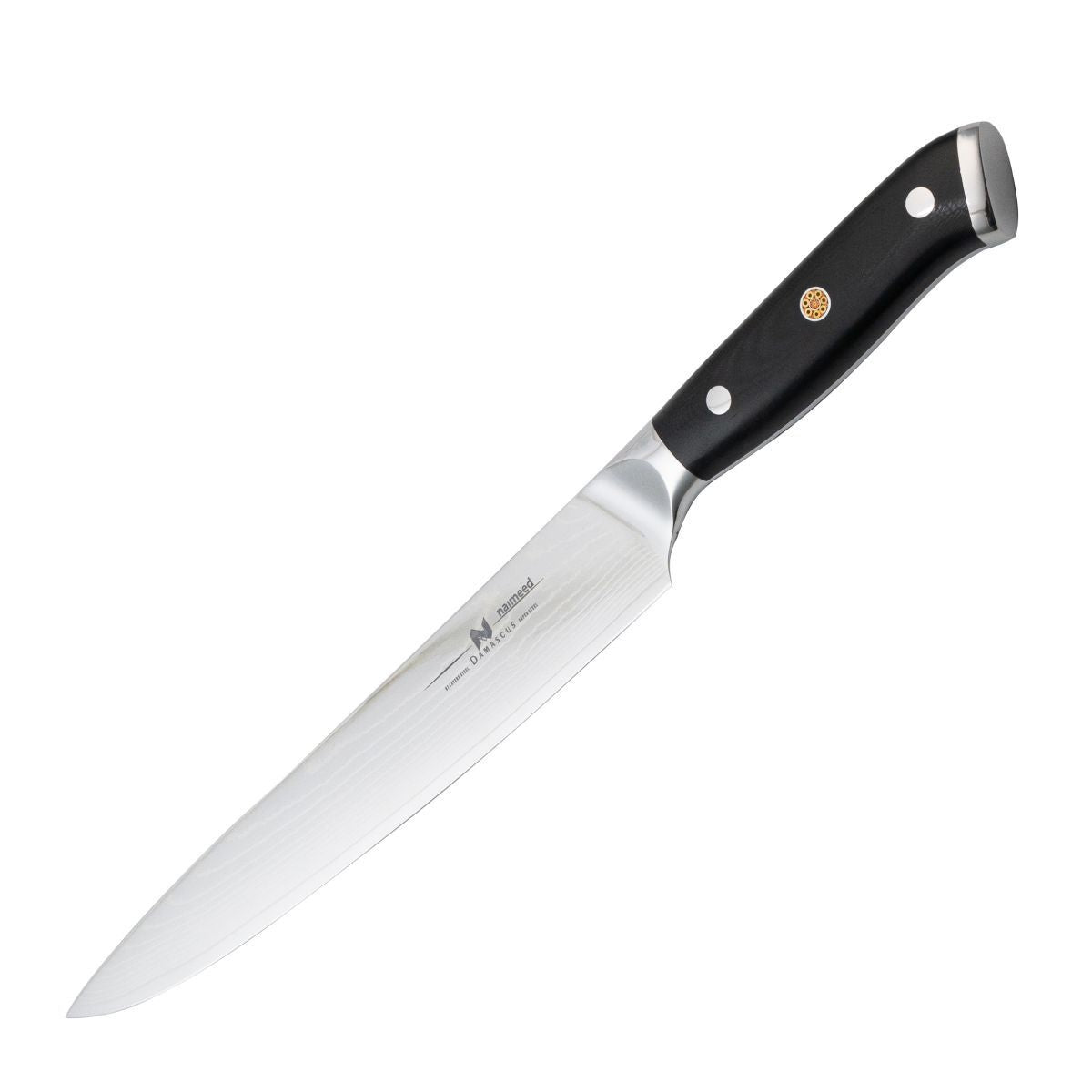 Cutit feliere, din otel Damascus,  Naimeed D6823, damasc 67 straturi, 37.5 cm, Negru