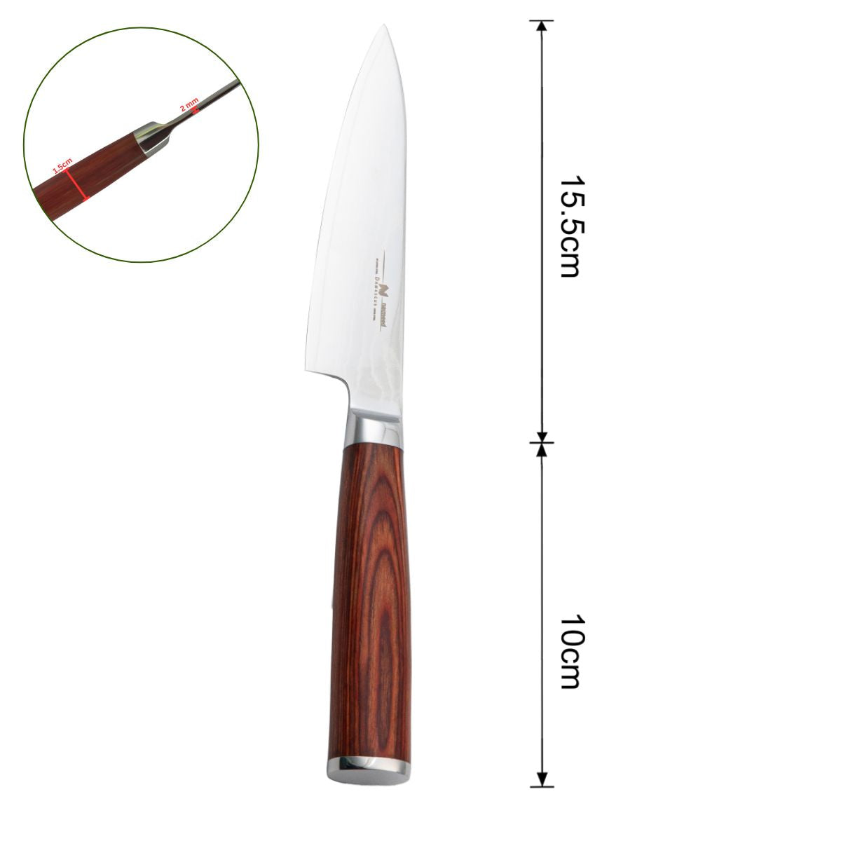 Cutit multifunctional, din otel Damascus, Naimeed D6830, damasc 67 straturi, 25.5 cm,  Maro