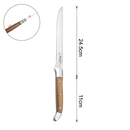 Cutit de filetat profesional, din otel inoxidabil, 35.5 cm, Naimeed D6837, Maro deschis