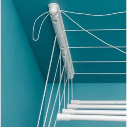 Uscator rufe de tavan, metalic, 5 bare, Naimeed D6840, 180x50x320cm, Alb