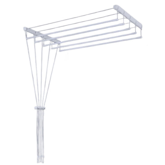 Uscator rufe de tavan, metalic, 5 bare, Naimeed D6840, 180x50x320cm, Alb