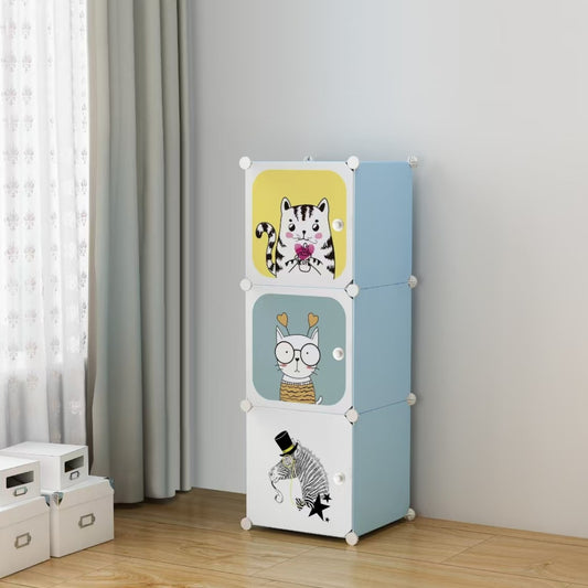Dulap Modular Copii, 3 Usi, Naimeed D6841, 110x35x35 cm, Albastru