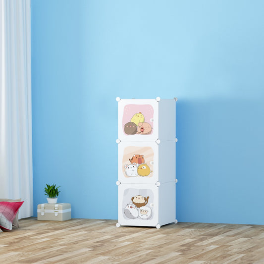 Dulap Modular Copii, 3 Usi, Naimeed D6845, 110x35x35 cm, Alb