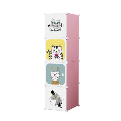 Dulap Modular Copii, 4 Usi, Naimeed D6849, 146x35x35 cm, Roz