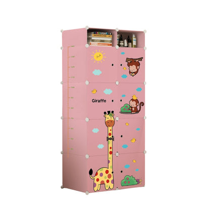 Dulap Modular Copii, 8 Usi, Naimeed  D6858, 110x75x37 cm, Roz