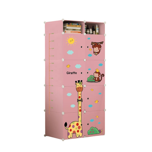 Dulap Modular Copii, 8 Usi, Naimeed  D6858, 110x75x37 cm, Roz