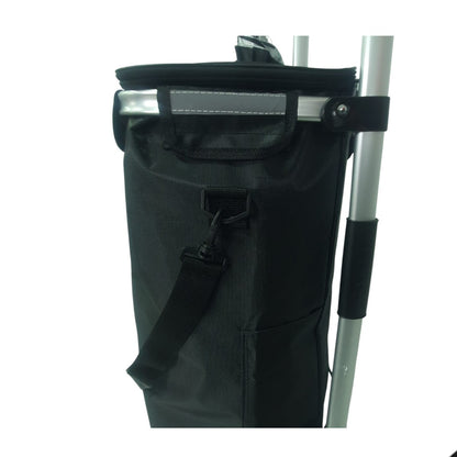 Carucior cumparaturi pliabil cu 2 roti rezistente si sac textil impermeabil, detasabil cu 2 buzunare laterale, Naimeed D6868, capacitate 43.5L, 96x42x28cm, Negru