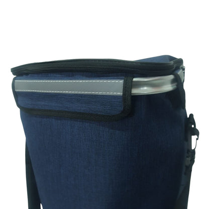 Carucior cumparaturi pliabil cu 2 roti rezistente si sac textil, detasabil cu 2 buzunare laterale, Naimeed D6869, capacitate 43.5L, 96x42x28cm, Albastru