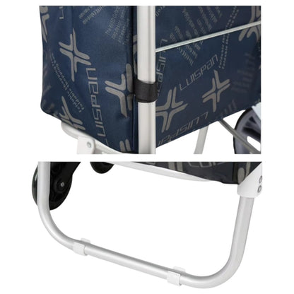 Carucior cumparaturi pliabil cu 2 roti rezistente si sac textil, detasabil cu 2 buzunare laterale, Naimeed D6872, capacitate 49L, 100x45x34cm, Maro