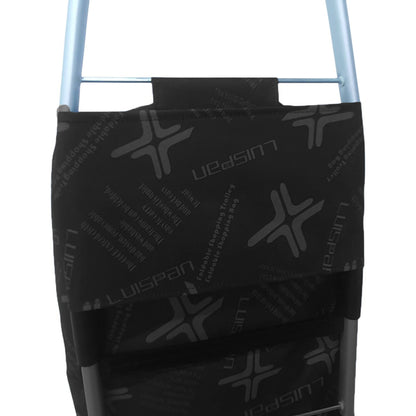 Carucior cumparaturi pliabil cu 2 roti rezistente si sac textil, detasabil cu 2 buzunare laterale, Naimeed D6873, capacitate 49L, 100x45x34cm, Negru