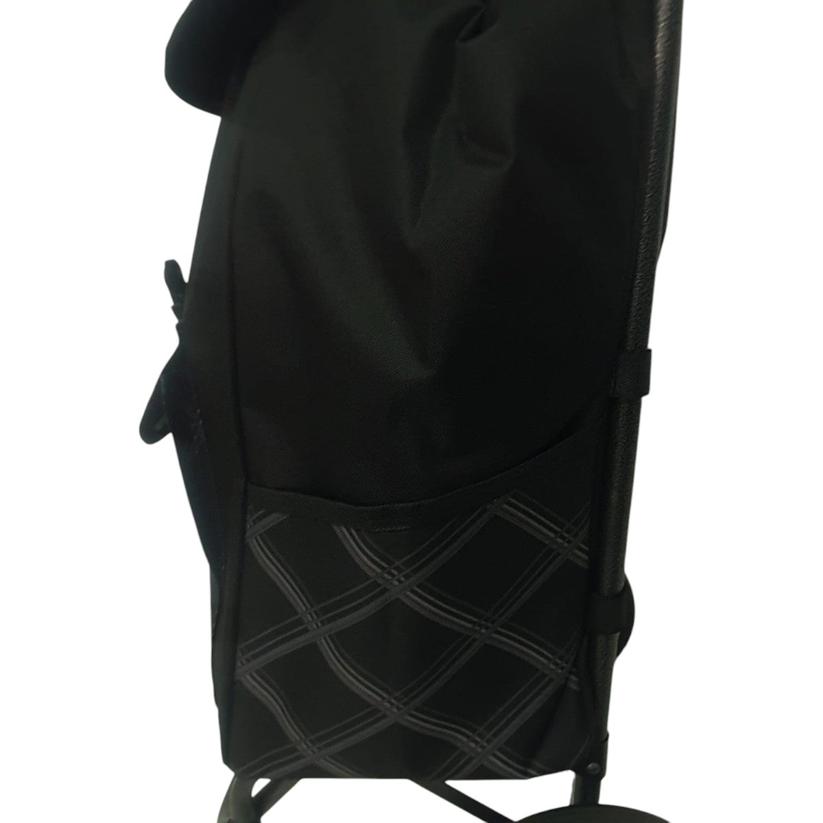 Carucior cumparaturi pliabil cu 4 roti rezistente si sac textil, detasabil cu 2 buzunare laterale, Naimeed D6874, capacitate 43.5L, 106x42x28cm, Negru