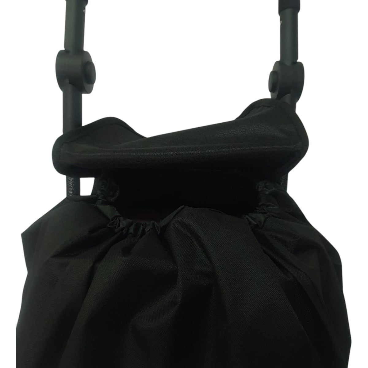 Carucior cumparaturi pliabil cu 4 roti rezistente si sac textil, detasabil cu 2 buzunare laterale, Naimeed D6874, capacitate 43.5L, 106x42x28cm, Negru