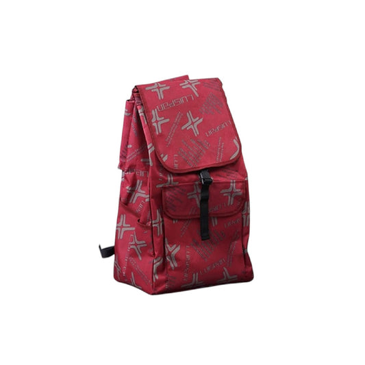 Carucior cumparaturi pliabil cu 2 roti rezistente si sac textil, detasabil cu 2 buzunare laterale, Naimeed D6870, capacitate 49L, 100x45x34cm, Rosu