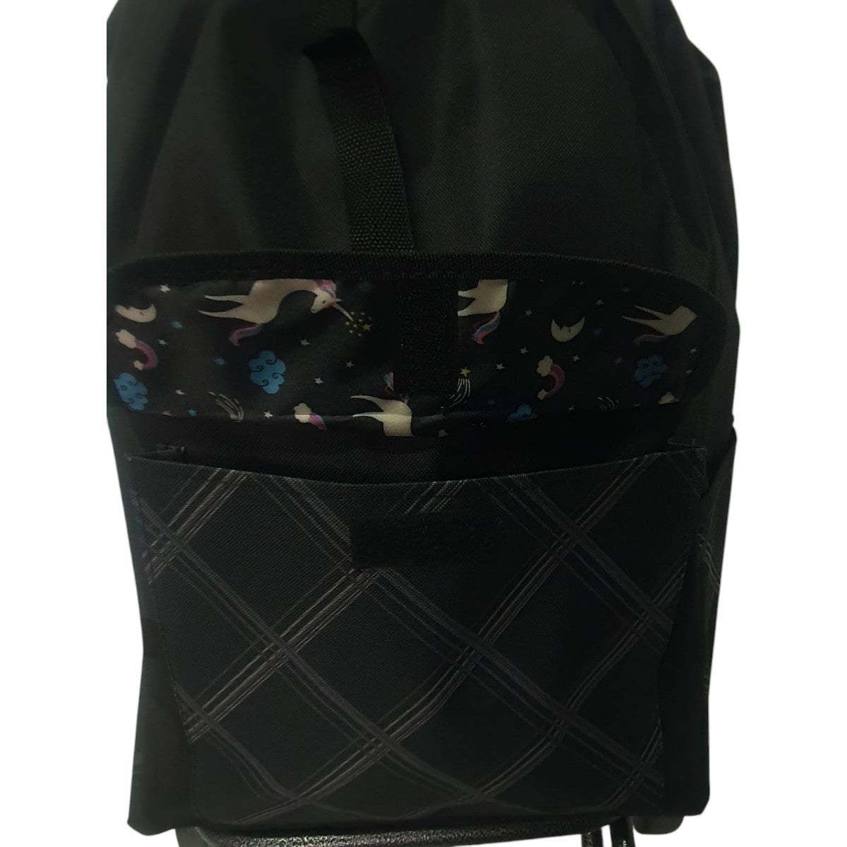Carucior cumparaturi pliabil cu 4 roti rezistente si sac textil, detasabil cu 2 buzunare laterale, Naimeed D6874, capacitate 43.5L, 106x42x28cm, Negru