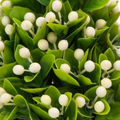 Planta artificiala, tip Buxus, cu ghiveci, Naimeed D6921, 24x8.8 cm, Alb/Verde