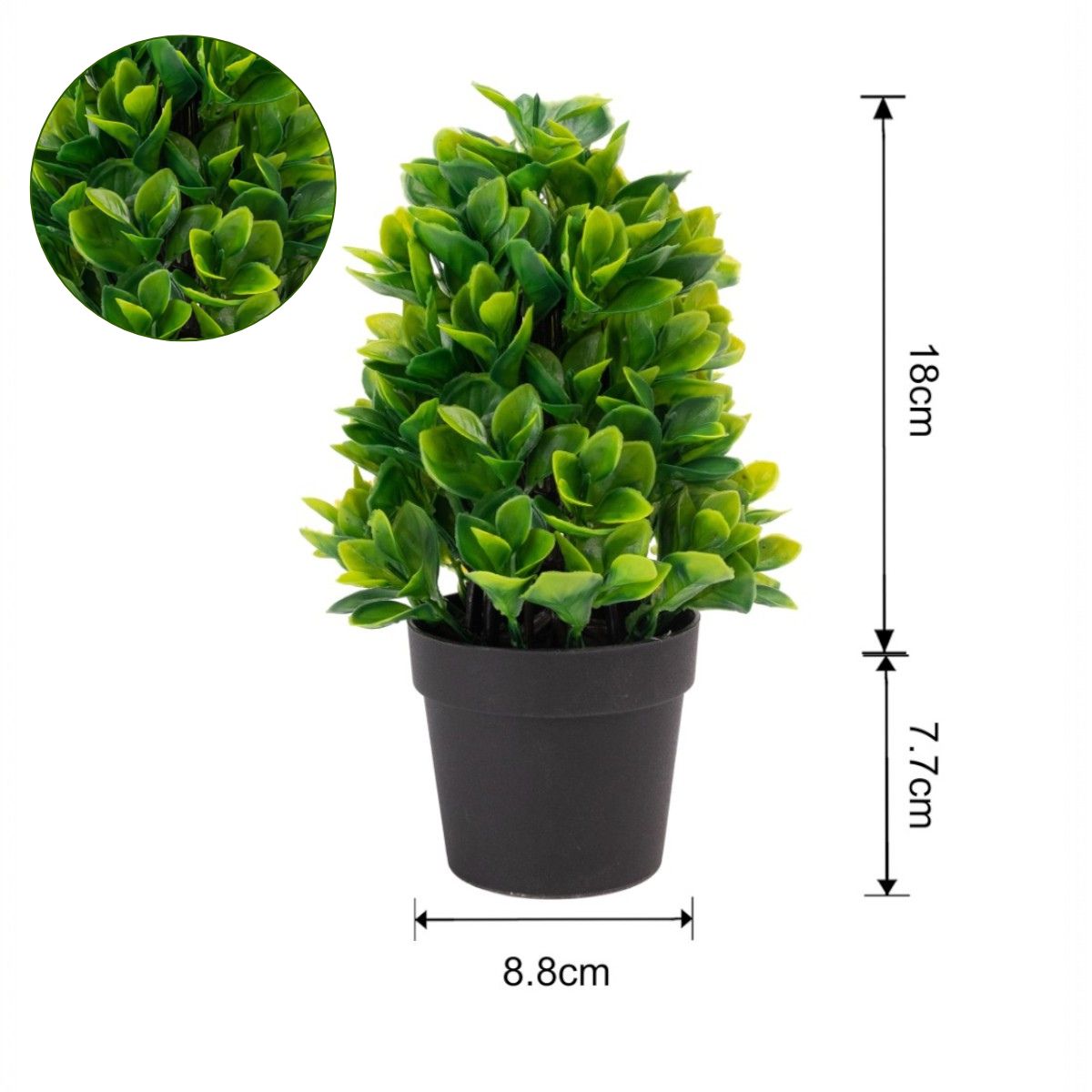 Planta artificiala, tip Buxus, cu ghiveci, Naimeed D6923, 24x8.8 cm, Verde