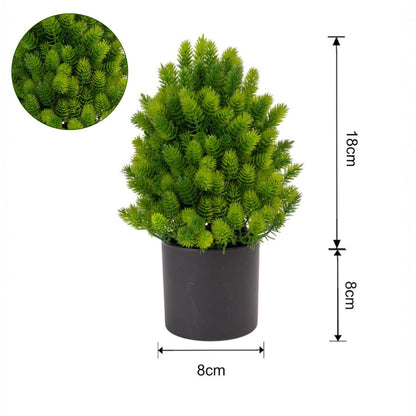 Planta artificiala, tip Cryptomeria, cu ghiveci, Naimeed D6924, 24x8.8 cm, Verde