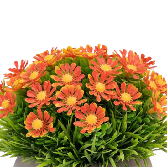 Planta artificiala, tip Asper, cu ghiveci de hartie, Naimeed D6927, 12x10 cm, Portocaliu