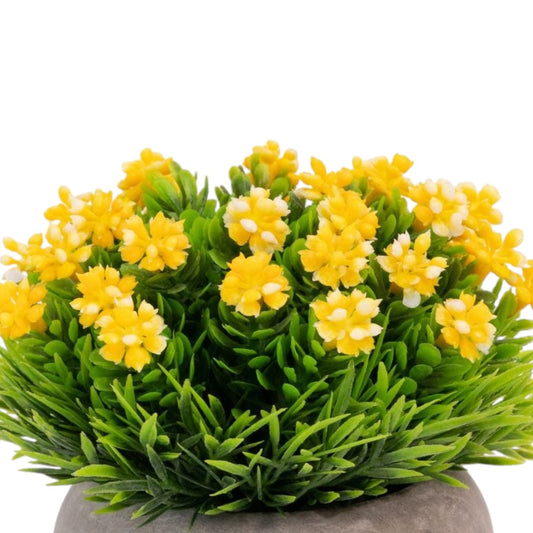 Planta artificiala, tip Gardenia, cu ghiveci de hartie, Naimeed D6930, 12x10 cm, Galben