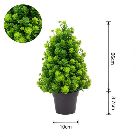 Planta artificiala, tip Kalanchoe, cu ghiveci, Naimeed D6937, 31x10 cm, Verde